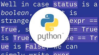 Flake8 error: E712 comparison to True should be 'if cond is True:' or 'if cond:' Profile