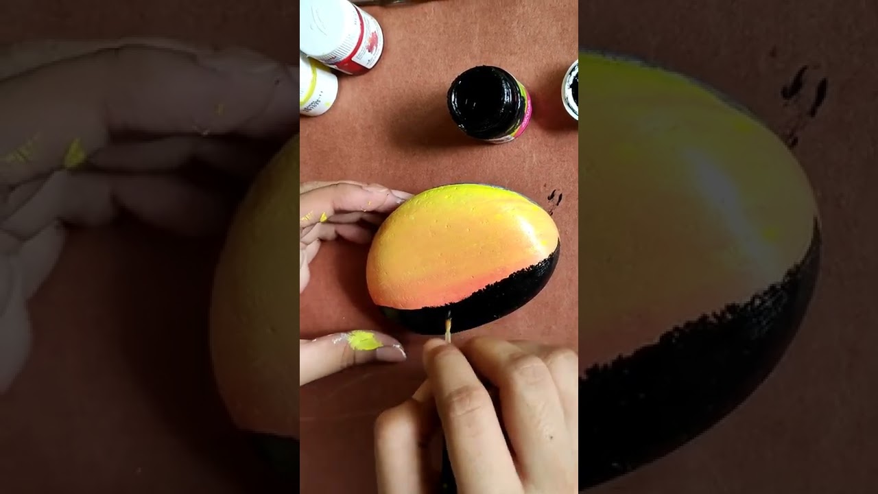 Easy painting on pebble 