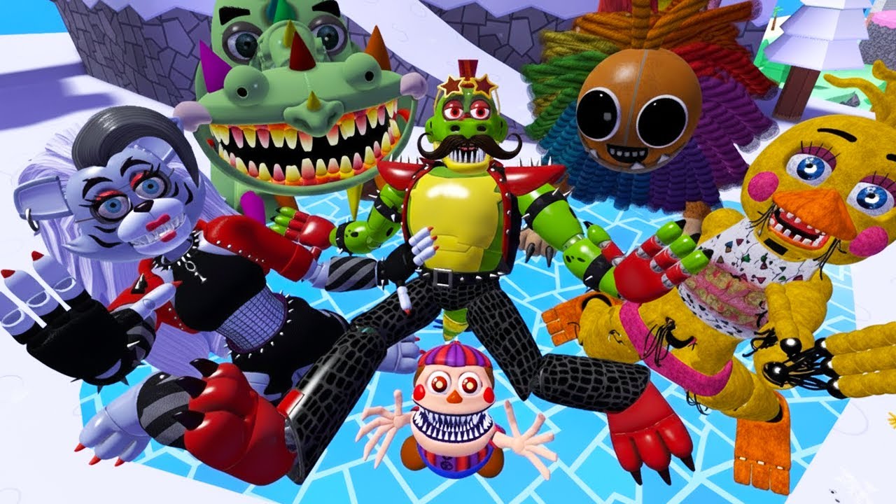 Mega Punch DESTROYS All FNAF Security Breach Glamrock Animatronic Statues ! GMod!