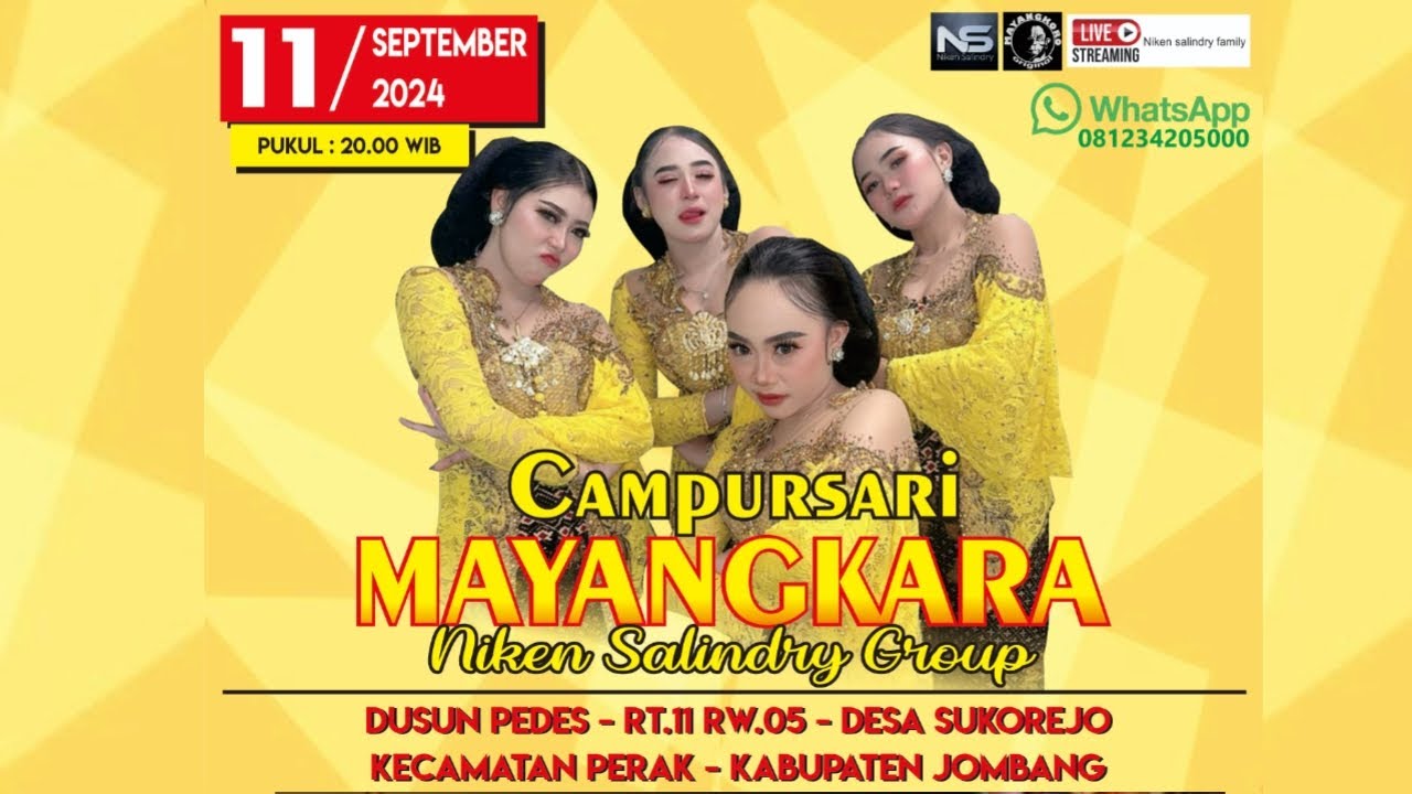 Live NIKEN SALINDRY - CAMPURSARI MAYANGKARA - CP :  081234205000 - Pedes Sukorejo Perak Jombang