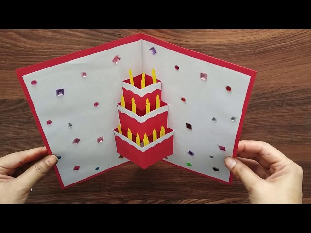 DIY - 3 D Birthday Card, Pop-Up Birthday Card, Special Birthday Card, Easy Cake Card