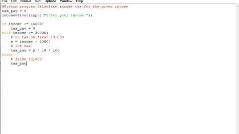 Python program Calculate income tax for the given income