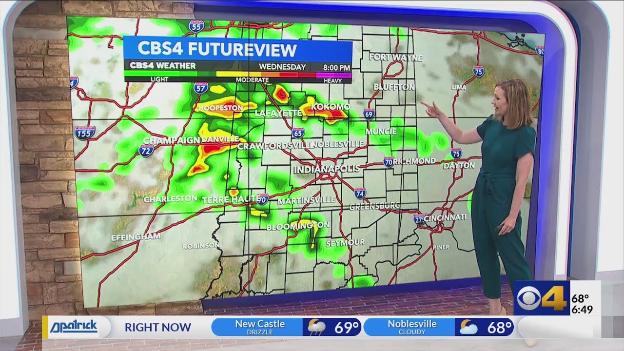 Scattered showers linger Monday - YouTube