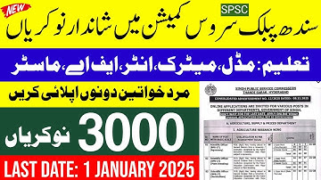 SPSC Jobs 2025 - New Jobs 2025 In Pakistan Today - Latest Jobs In Pakistan Today - New Jobs 2025