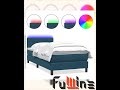 vidaXL Boxspringbett mit Matratze &amp; LED Dunkelblau 80x220 cm Samt