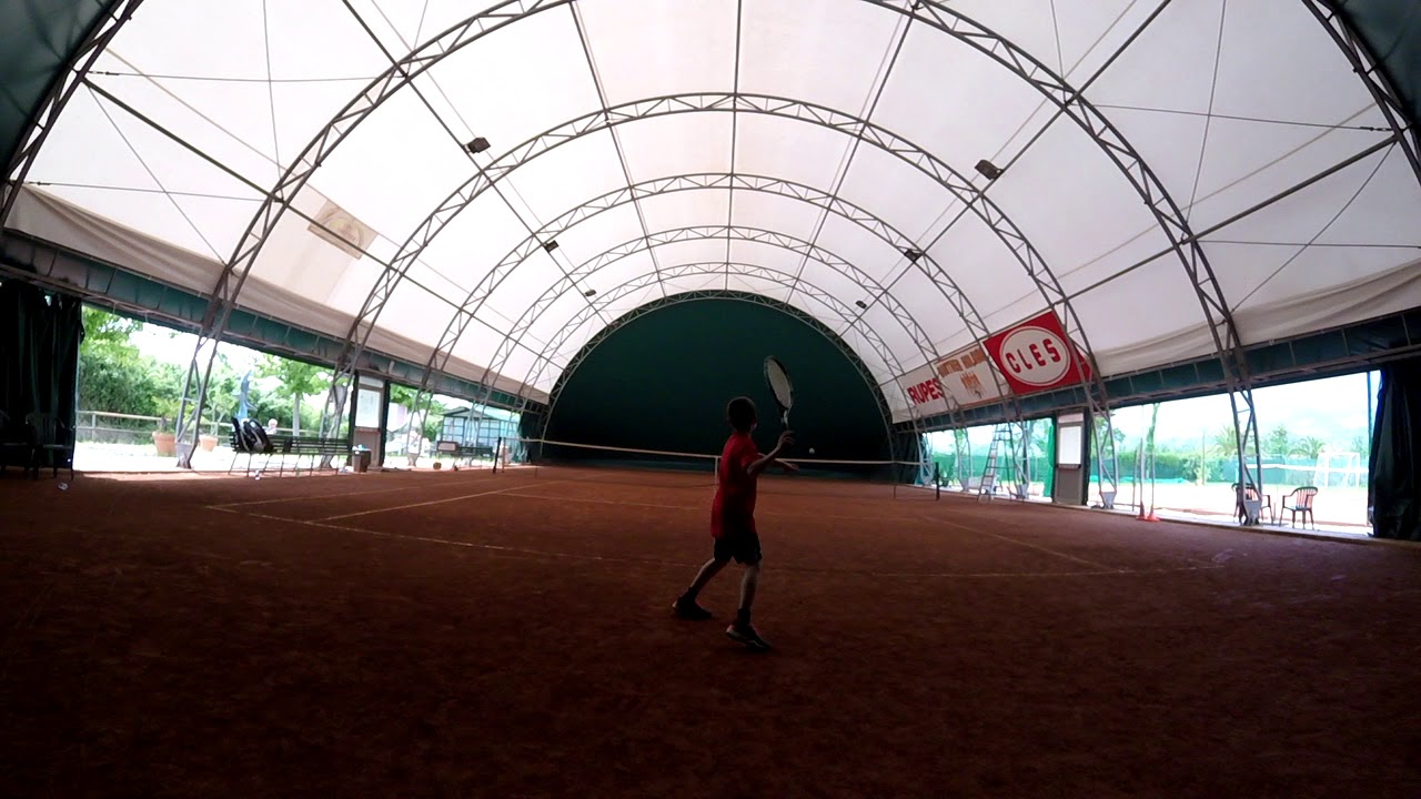 Tennis Davide, 9 years old, great future player. Training.