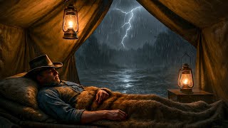 Cozy Camp Tent in a Massive Thunderstorm | Arthur Sleeping Peacefully/RDR2 ASMR 