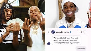 Lil Durk RESPONDS to Quando Rondo asking to be FORGIVEN for King Von