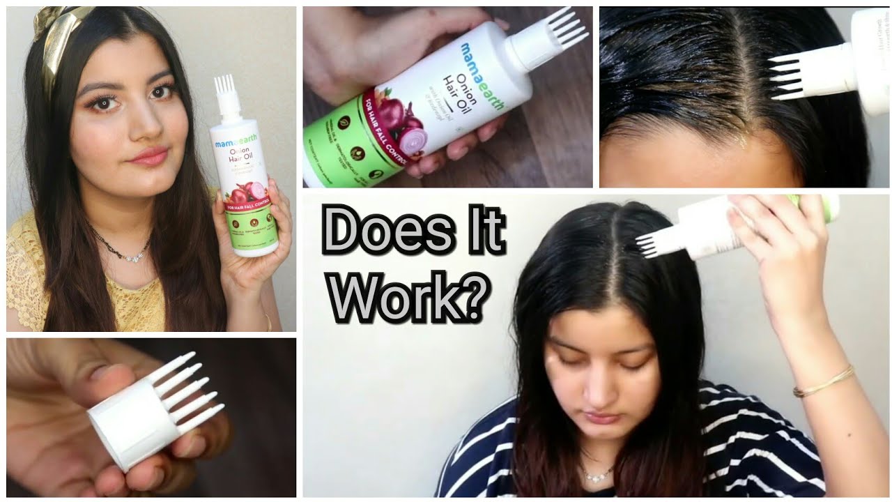 Mamaearth Onion Hair Oil precision applicator cap vs pour cap usage