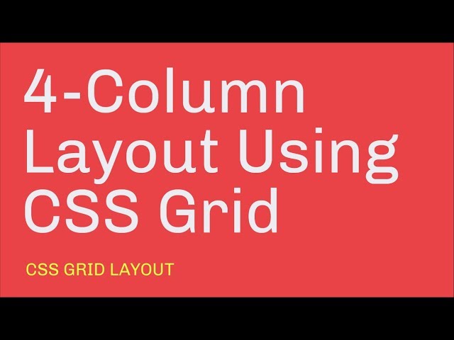 4-Column Responsive Layout Using Css Grid - Youtube