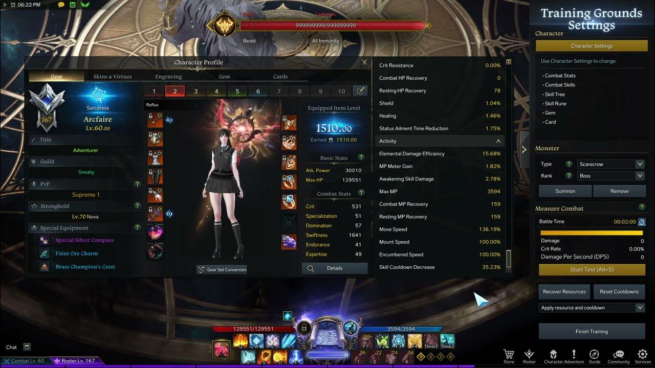 [Lost Ark] Swiftness Casting Reflux Sorceress Build and DPS Test YouTube