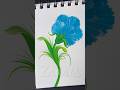 🩵👌💚✅Gorgeous BLUE flower acrylic painting idea 💯💫🌟🎨 #shorts