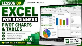 Excel for Beginners | Lesson 9 | Pivot Charts & Tables