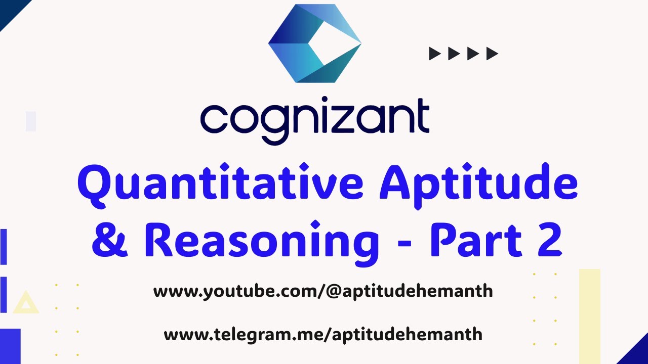 Cognizant (CTS) - Quant & Reasoning - Part 2 - YouTube