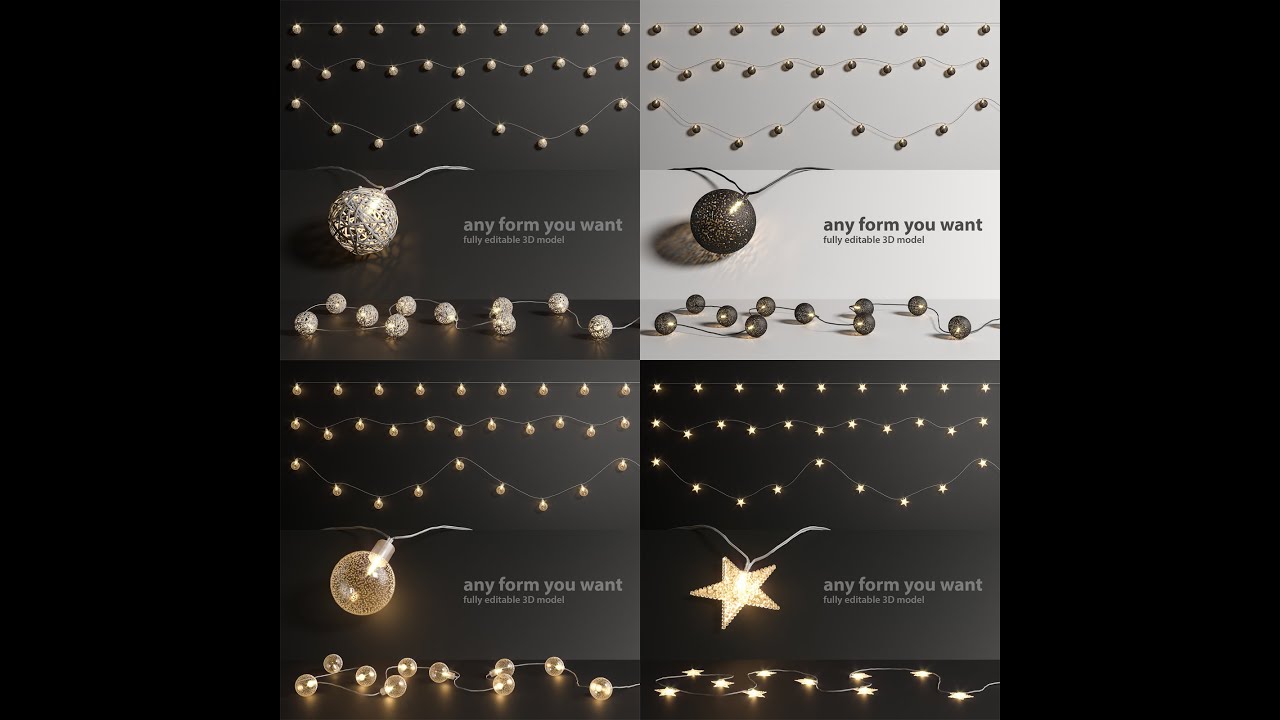 Editable Garland Lights Set 3,4,5,6