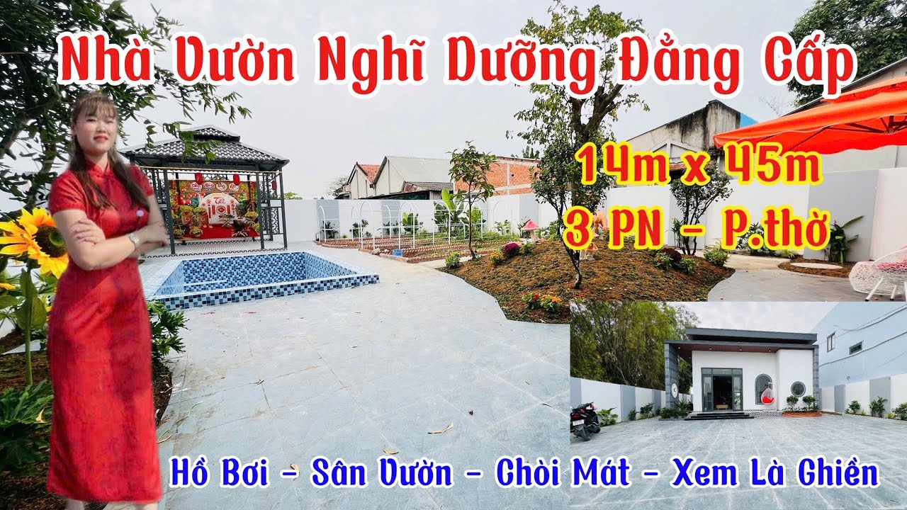 🌿 Nhà Vườn Nghỉ Dưỡng Đẳng Cấp | 14x45m | Hồ Bơi – Sân Vườn Chill | Xem Là Ghiền #nhavuon #nhadep 