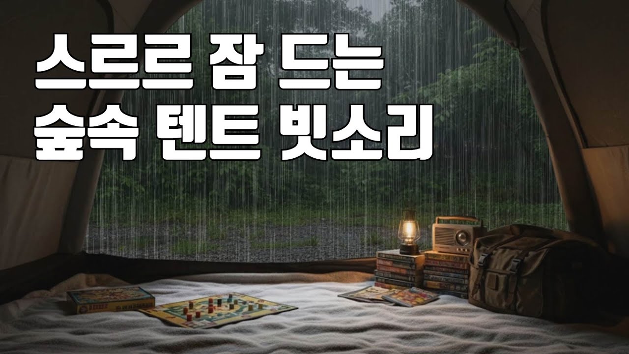 스르르 잠 드는 숲속 텐트 빗소리 | 편안한 수면을 위한 힐링 백색소음 ASMR