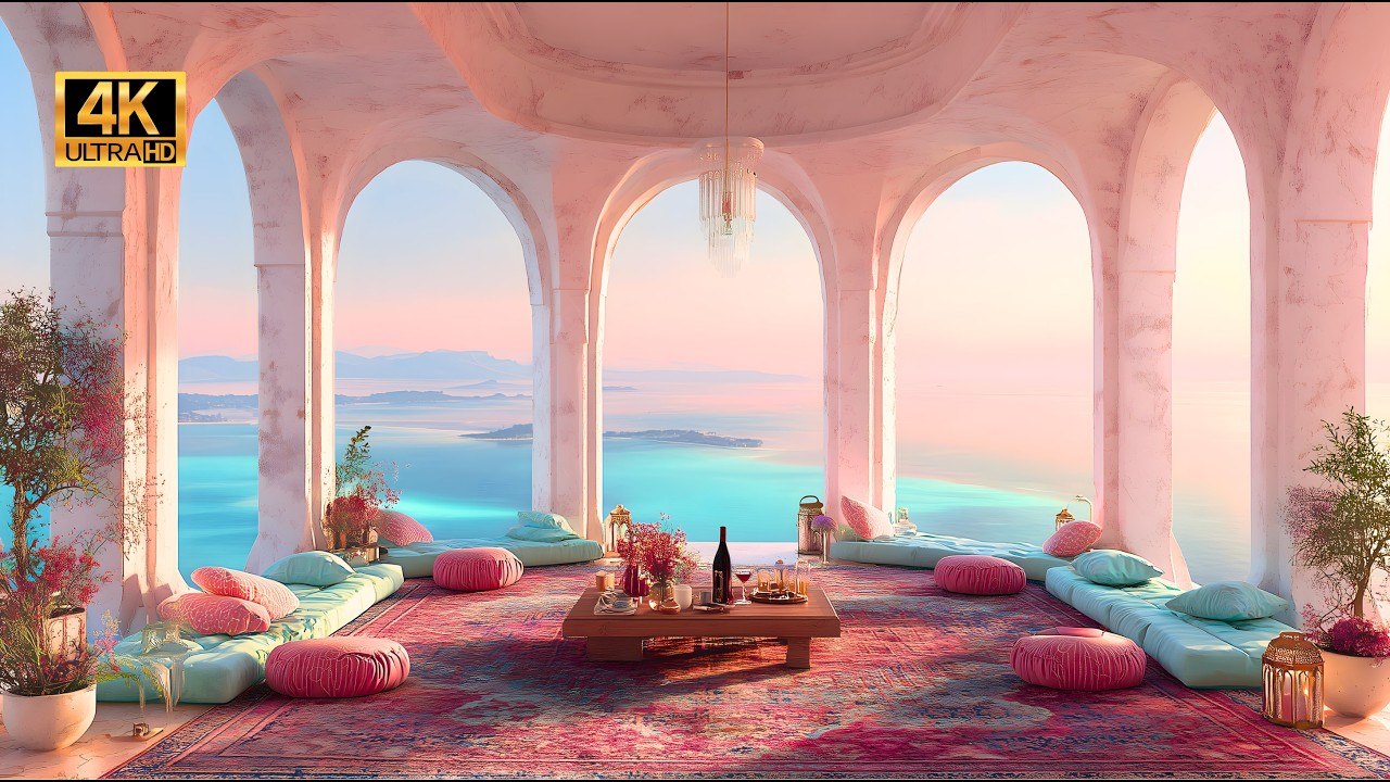 Mediterranean Palace of Serenity: 4K Healing Journey Through Sunlit Seas and Dreamlike Calm  ELR-039