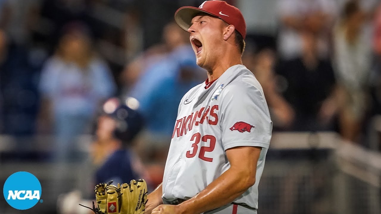 Arkansas escapes tense 9th inning jam to stay alive in College World Series 
