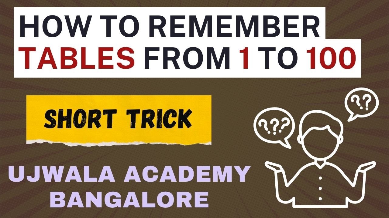 HOW TO REMEMBER TABLES FROM 1 TO 100 IN SHORT TIME | TABELS TRICK ...