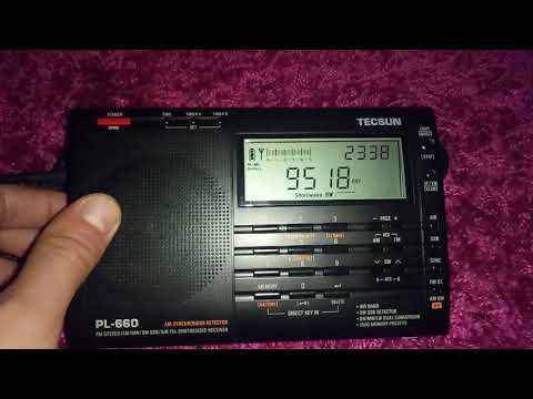 Ночной прием радио Китая на русском. 9518 mhz. Tecsun pl-660. Антенна не симметричный диполь.