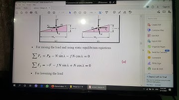 Mechanical Design Lecture 1, Design of  Power Screws By Dr  Saad Mahmood Ali