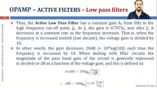 Operational Amplifier Applications - Active Filters part-1 | Op-Amp Active Filters part-1