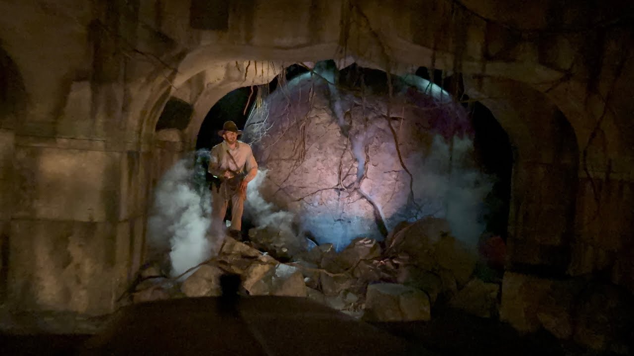 Indiana Jones Adventure Temple of the Forbidden Eye 8K with Excellent Lighting Disneyland 
