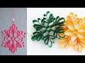 Simple paper snowflake wall hanging  diy easy paper crafts tutorial  wall decoration ideas