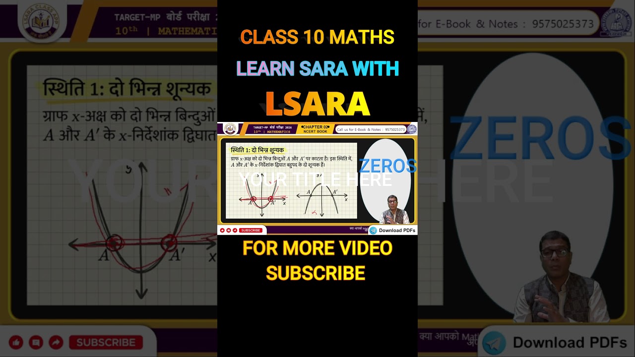 Zeros Of A Polynomial ll Class 10 Maths Chapter 2 