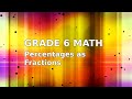 Math Algebra Lesson 5.3 - Percentages as Fractions