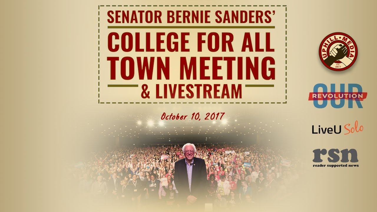 Bernie Sanders College for All Town Hall Live Stream October 10th