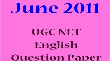 June 2011 UGC NET English Question Paper | Previous Year Question Paper | NTA UGC NET English