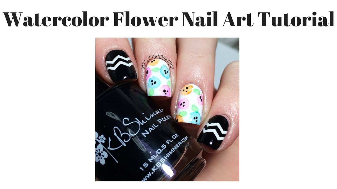 Watercolor Flower Nail Art Tutorial