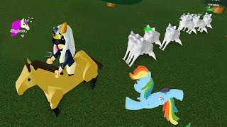 Chased by Wolves + Flying My Little Pony Rainbow Dash - Let's Play Online Roblox Games screenshot 4