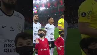 Criança Mostra Camisa Do Flamengo Na Partida Contra O Corinthians