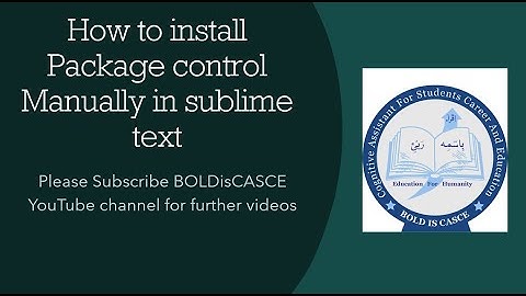 how to install control package manually in sublime text.