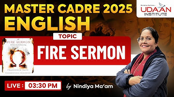 FIRE SERMON | ENGLISH | LECTURER/ Master Cadre 2025 | by Nindiya Ma