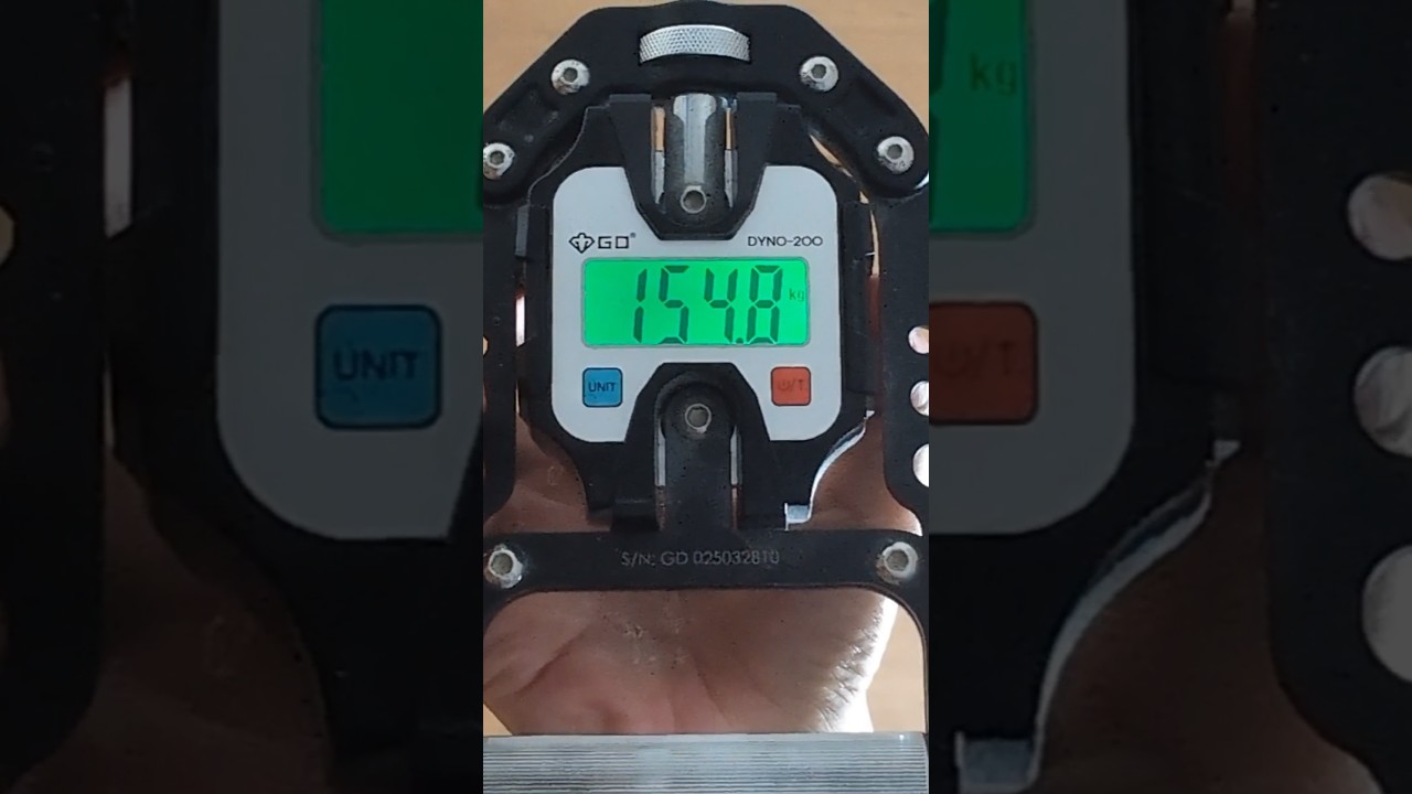 154.8kg 握力計GD DYNO-200 両手握り58歳172cm65kg - YouTube