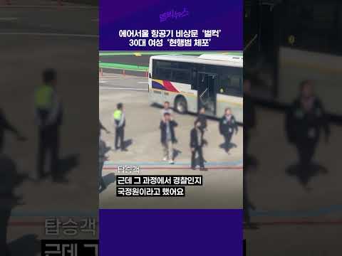 에어서울 항공기 <strong>비상문</strong> ‘벌컥’ 30대 여성 ‘현행범 체포’