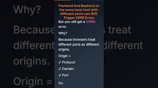 Frontend And Backend On The Same Laptop Can Still Trigger CORS Errors #CORS #frontenddev #backenddev