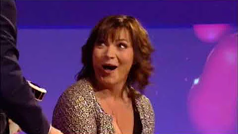 Lorraine Kelly straddles an exercise machine on Fr...