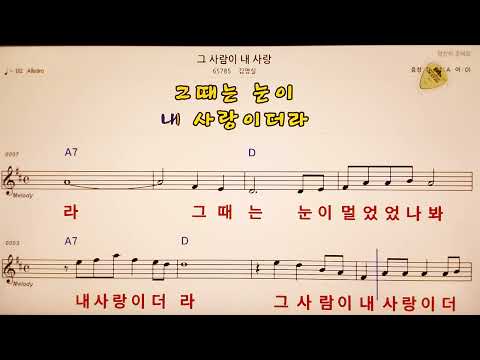🚙그 사람이  내 사랑/김영실😊 🎶노래방, 악보.가사 🤷‍♂️Karaoke songs with lyrics
