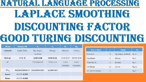 Good Turing Discounting, Smoothing, C*, P*GT, Backoff, Interpolation, Laplace, MLE, NLP