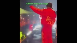 Offset back on stage after recovery of being shot #viralvideo #viral