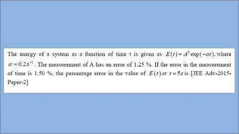 Units, Dimensions and Errors II JEE Advanced 2015 Paper 2 II Previous JEE Advanced Chapter wise II
