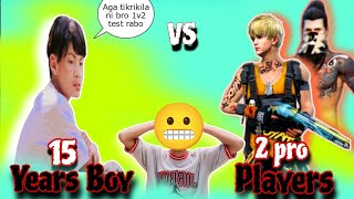 15 years boy unseen Legend vs Two pro players😱🔥 Garena free fire 🇮🇳G.Hills best players