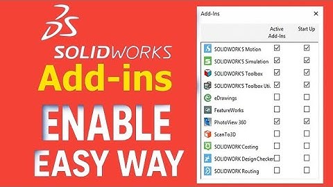 How to Add Add-Ins in SOLIDWORKS | Enable Add-Ins SOLIDWORKS Visualize & more || solidworks addins