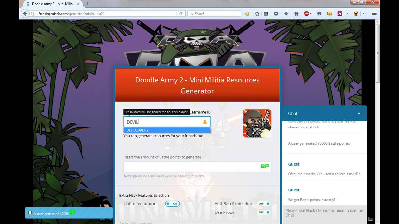 mini militia unlimited health and guns