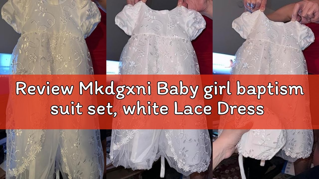 Review Mkdgxni Baby girl baptism suit set, white Lace Dress Princess for the first birthday party of